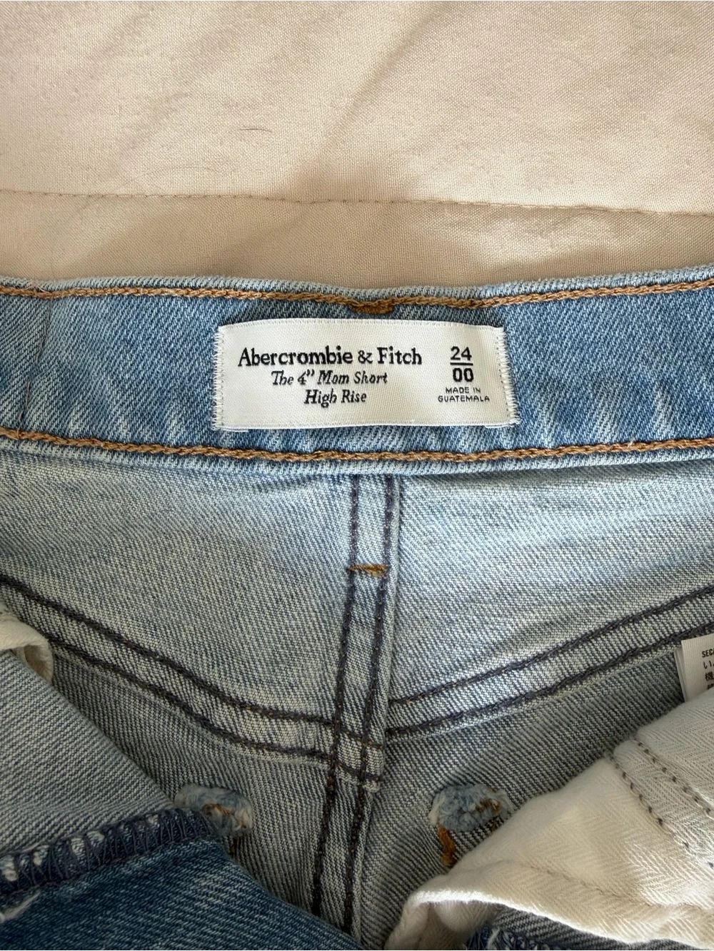 Abercrombie & Fitch Light Blue Distressed High-Rise Denim Shorts